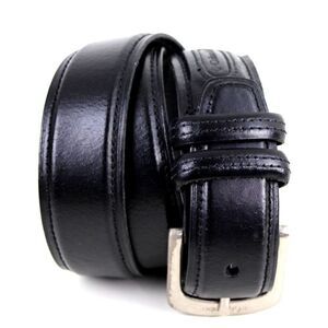 Columbia BLACK GENUINE LEATHER 1 3/8"Wd CASUAL DRESS MEN'S BELT Sz 34-36 (X68